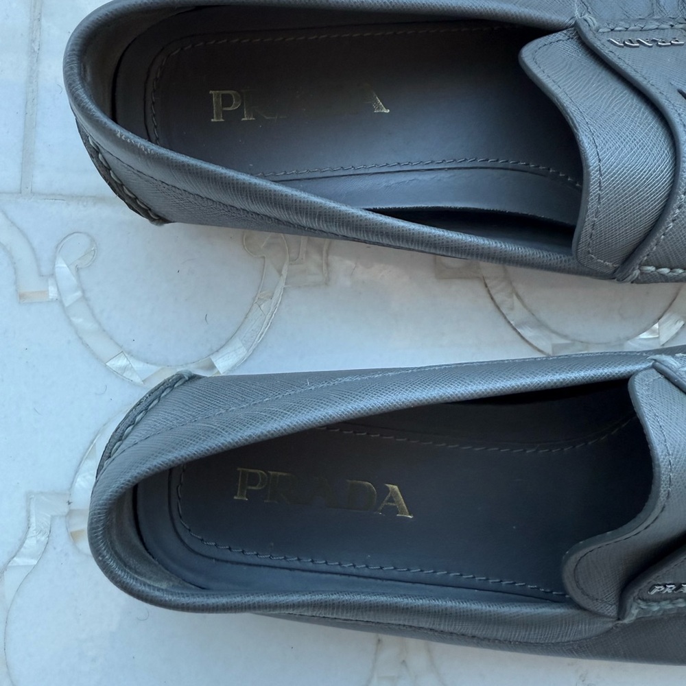 Prada Men's Slate Gray Loafers - Picture 5 of 8